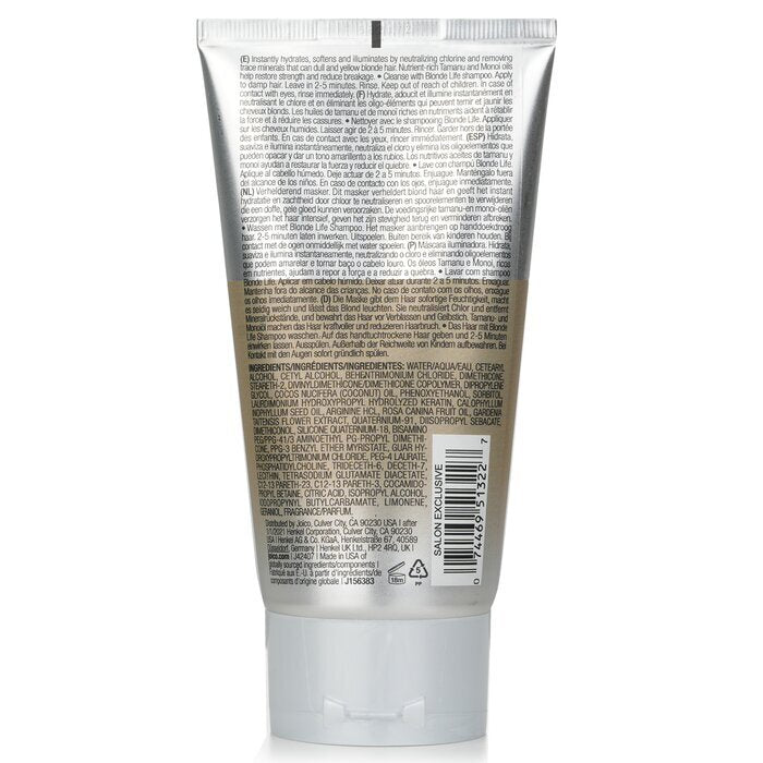 Joico Blonde Life Masque Éclaircissant (Pour Hydrater Intensément, Détoxifier & Illuminer) 150ml/5.1oz