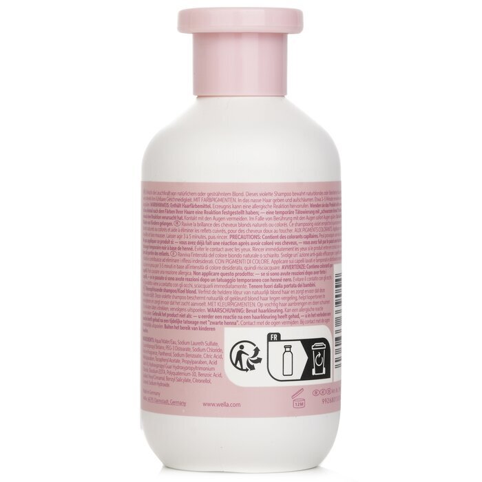 Wella Invigo Blonde Recharge Shampoo With Purple Pigments Highlighted, Cool Blonde Or Silver Hair 300ml